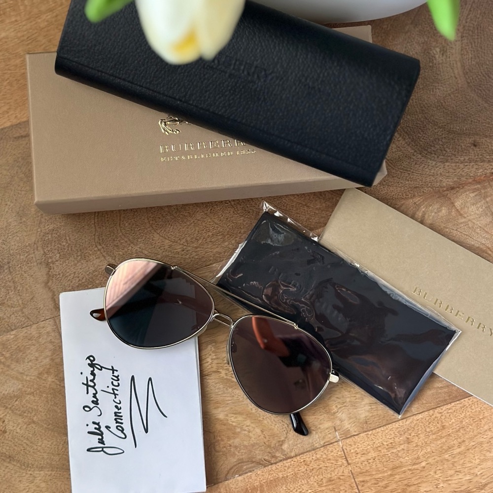 Kids Pilot Sunglasses Blue/White - Burberry main image 1